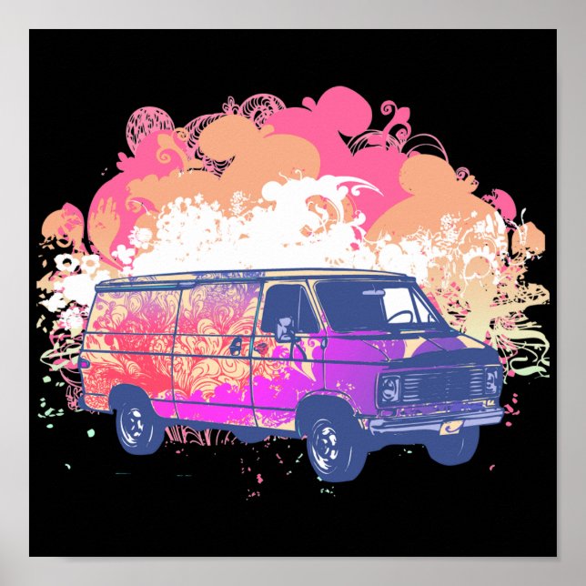 grunge retro hippie van poster (Framsidan)