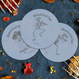 Grunge Retro Svart Halloweenfest Runt Klistermärke