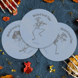 Grunge Retro Svart Halloweenfest Runt Klistermärke