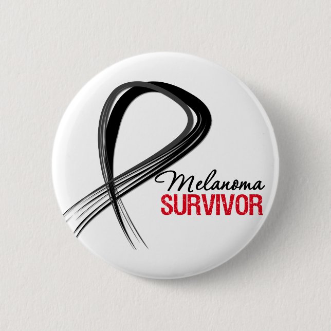 Grunge Ribbon Melanoma Survivor Knapp (Framsida)