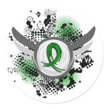 Grunge Ribbon och Vingar Traumatic Brain Injury TB