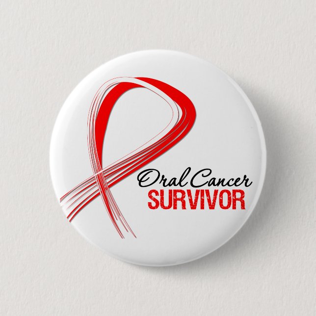 Grunge Ribbon Oral Cancer Survivor Knapp (Framsida)