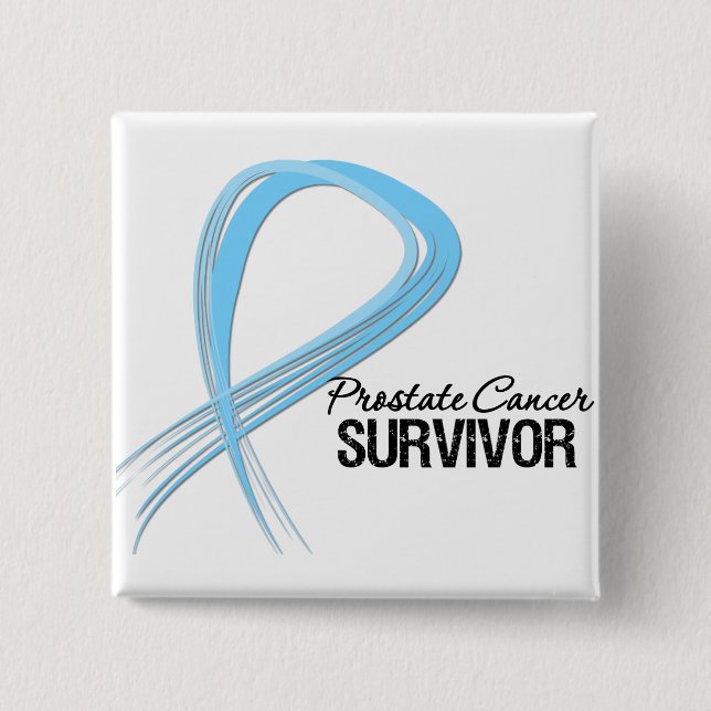 Grunge Ribbon Prostate Cancer Survivor Knapp (Framsida)