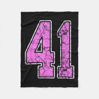 Grunge Rosa Och Rosa Nummer 41 Jersey Spelarunifor Fleecefilt