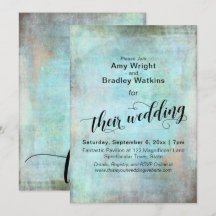 Grunge, Rustic Aqua och deras Bröllop-calligrafi