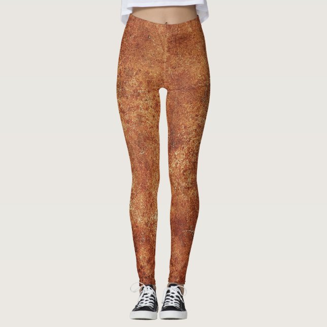 Grunge Rustic Metall Struktur Leggings (Framsida)