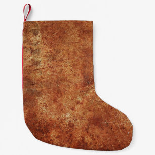 Grunge Rustic Metall Struktur Liten Julstrumpa
