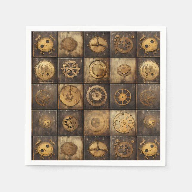 Grunge Rustic Steampunk Clock (15) Pappersservett (Framsidan)