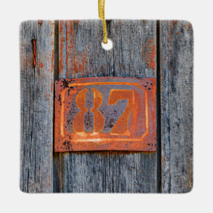Grunge Rusty Metall House No. 87 Photo , Julgransprydnad Keramik