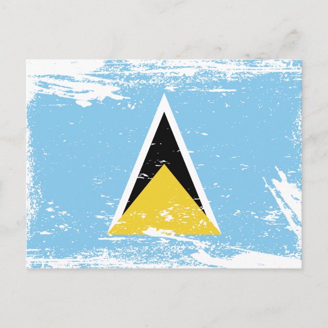 Grunge Saint Lucia flagga Vykort (Framsida)