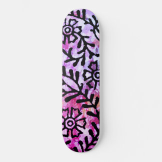Grunge Sassy Rosa Lila Blommigt Sketch Mini Skateboard Bräda 18,5 Cm