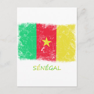 Grunge Senegal Flagga Vykort