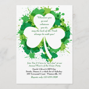 Grunge Shamrock St. Patrick's Day Inbjudan