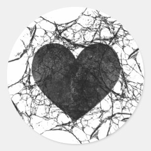 Grunge Shattered Heart Stickers Runt Klistermärke