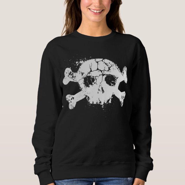 Grunge Skull och Bones T Shirt (Framsida)