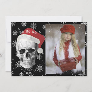 Grunge Skull Santa Photo Julkort