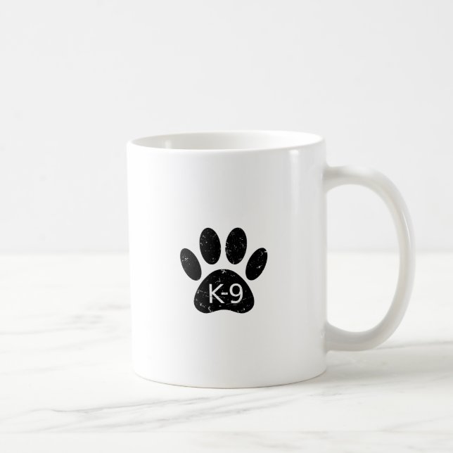 Grunge slitna hundfötter K-9 Kaffemugg (Höger)