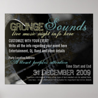 Grunge Sounds Eventaffischmall mall Poster