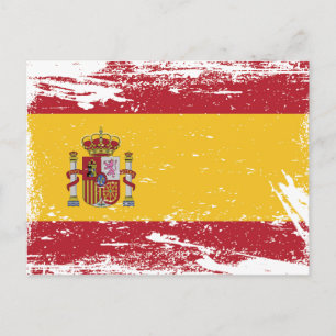 Grunge Spain Flagga Vykort