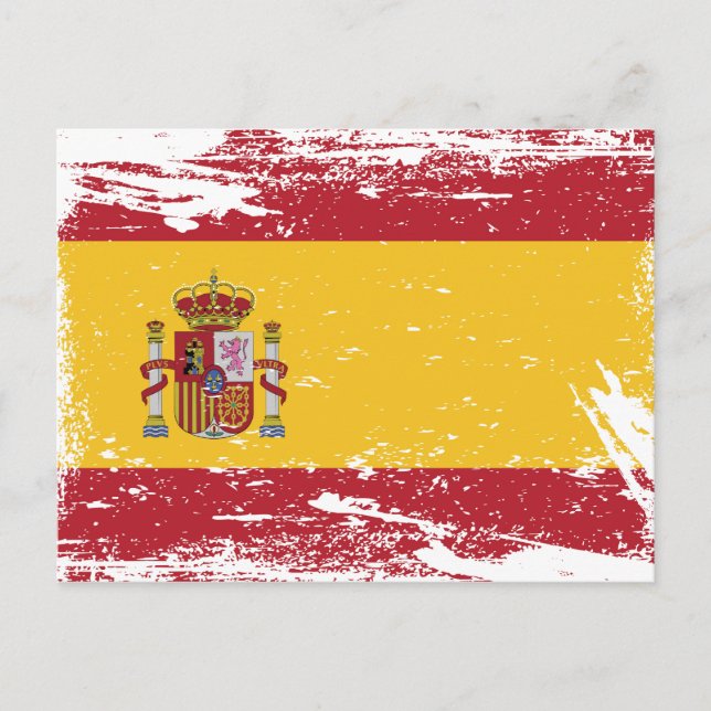 Grunge Spanien Flagga Vykort (Framsida)