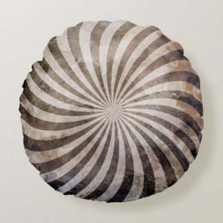 Grunge Spiral Burst Rund Kudde