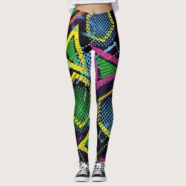 Grunge sport mönster, barns design. leggings (Framsida)