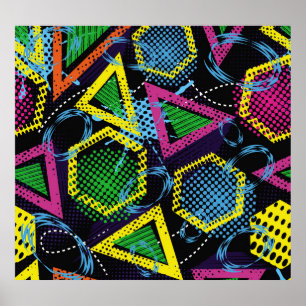 Grunge sport mönster, barns design. poster