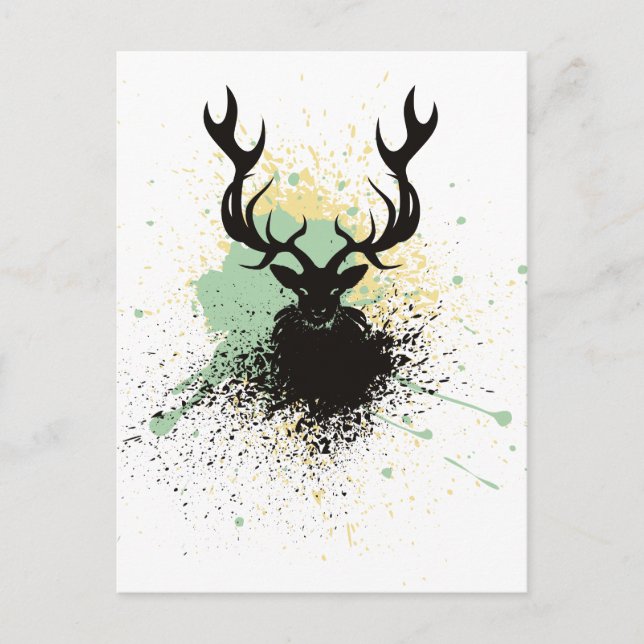 Grunge Stag Vykort (Framsida)