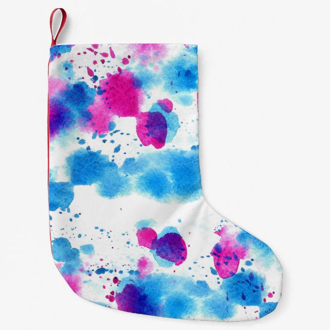 Grunge Stains Watercolor Struktur Liten Julstrumpa (Framsidan)
