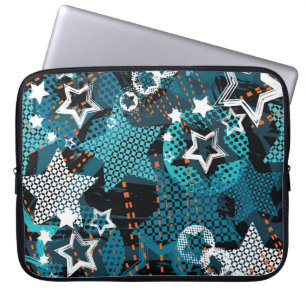 Grunge star mönster, lekfull barndesign. laptop fodral