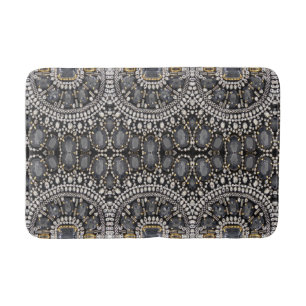 grunge steampunk art deco black silver bohemian badrumsmatta