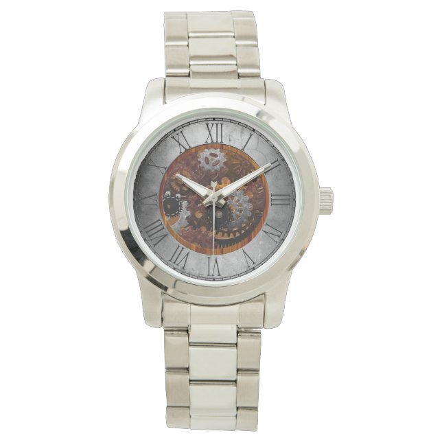 Grunge Steampunk Clocks och Gears Armbandsur (Framsida)