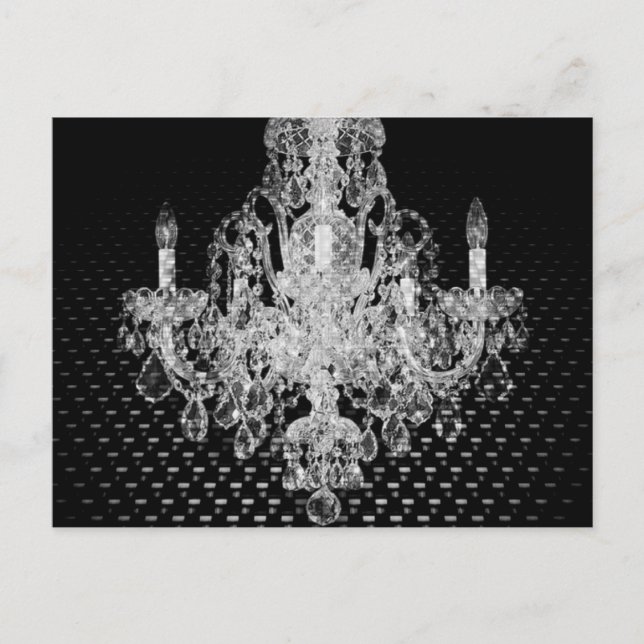Grunge Steampunk luxury crystal Chandelier Vykort (Framsida)