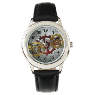 Grunge Steampunk tar tid på och utrustar Armbandsur