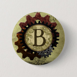 Grunge Steampunk utrustar Monogrambrev B Knapp