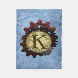 Grunge Steampunk utrustar Monogrambrev K Fleecefilt