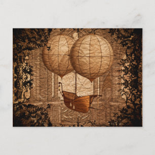 Grunge Steampunk Victorian Airship Vykort