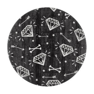 Grunge sten: diamanter, ben mönster.