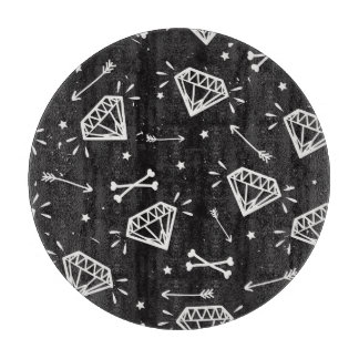 Grunge sten: diamanter, ben mönster.