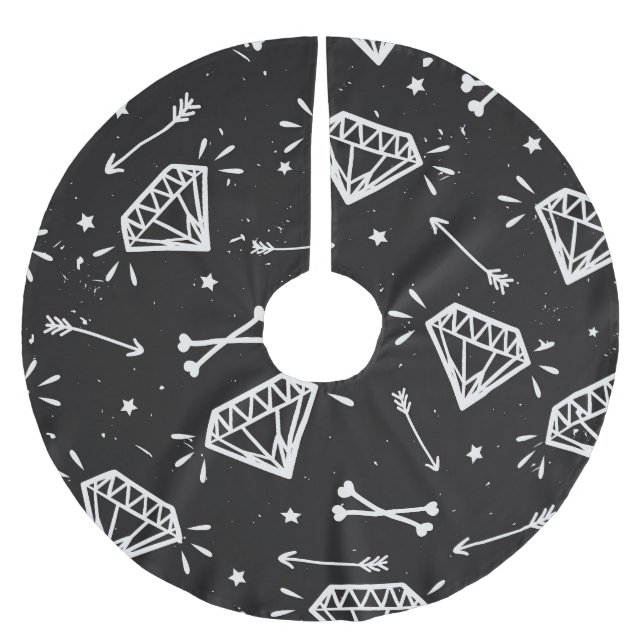 Grunge sten: diamanter, ben mönster. julgransmatta borstad polyester (Framsidan)