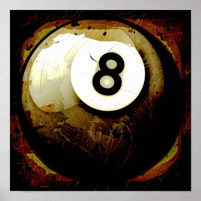 Grunge Stil 8 Boll Poster (Framsidan)