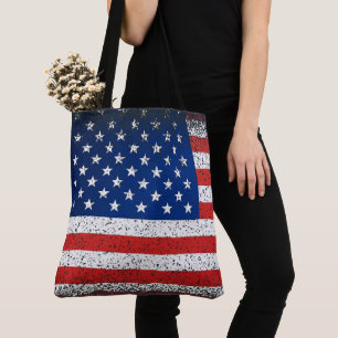 Grunge Stil American Flagga Tygkasse