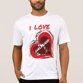Grunge stil Jag älskar min flickvän hjärta design T Shirt