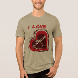 Grunge stil Jag älskar min flickvän hjärta design T Shirt