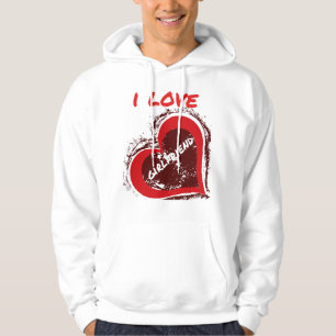 Grunge-stil Jag älskar min flickvän hjärtdesign Hoodie