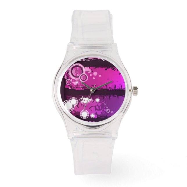 Grunge Stil Music Banner 3 Armbandsur (Framsida)