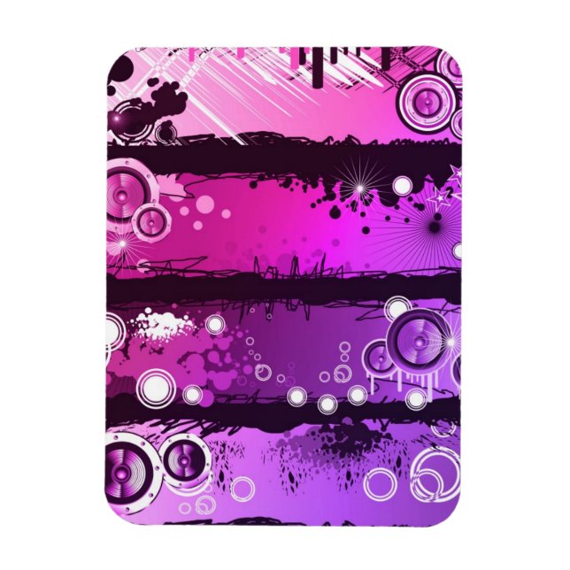 Grunge Stil Music Banner 3 Magnet (Vertikal)