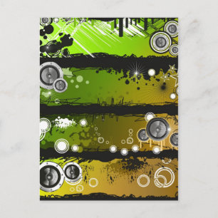 Grunge Stil Music Banner Vykort