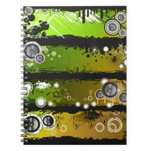 Grunge stil musikalisk banner anteckningsbok