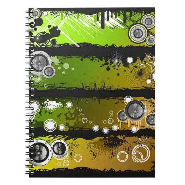 Grunge stil musikalisk banner anteckningsbok (Framsidan)